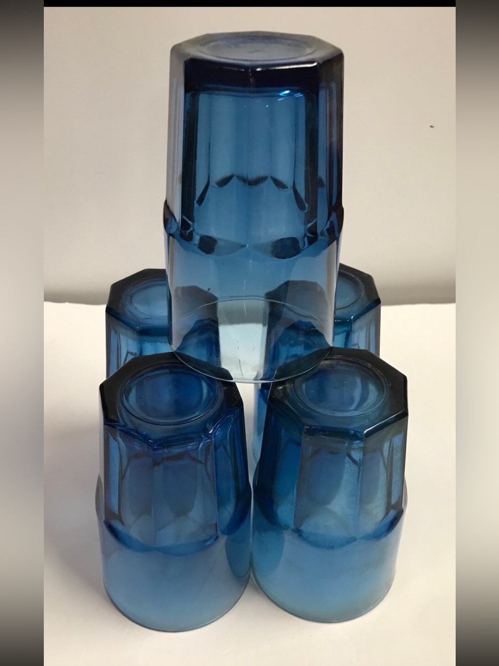 5 Vintage Libbey’s Dura Tuff Cobalt Blue Tumblers/Glasses 12oz - Picture 2 of 4